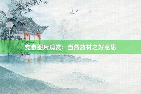 党参图片观赏：当然药材之好意思